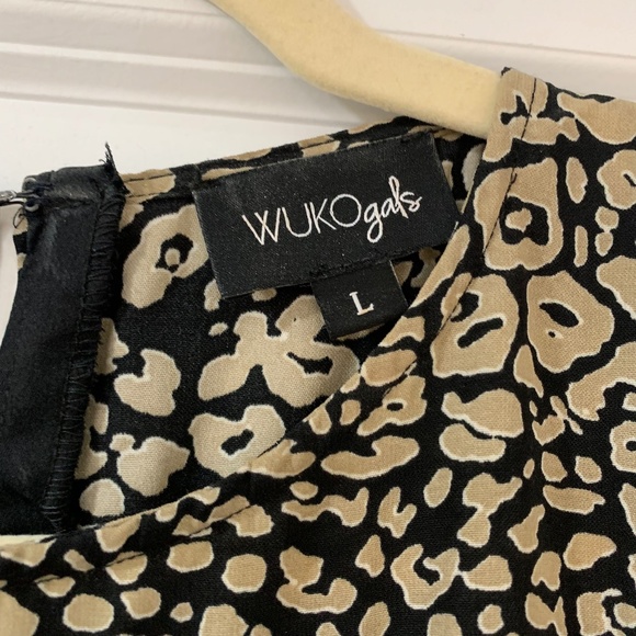 Wukogals Size Large printed leopard dress with balloon sleeves - Picture 2 of 2